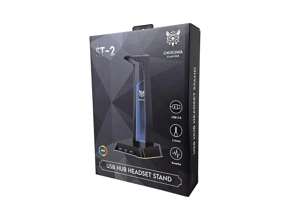 Soporte Audifonos Onikuma St-2, RGB, Color Negro, Hub USB 6