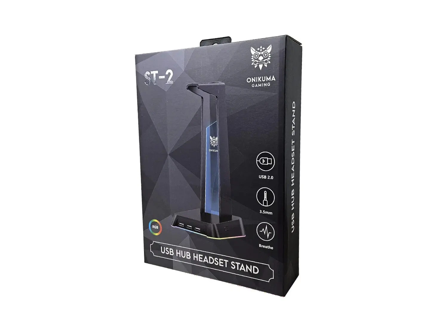 Soporte Audifonos Onikuma St-2, RGB, Color Negro, Hub USB 6