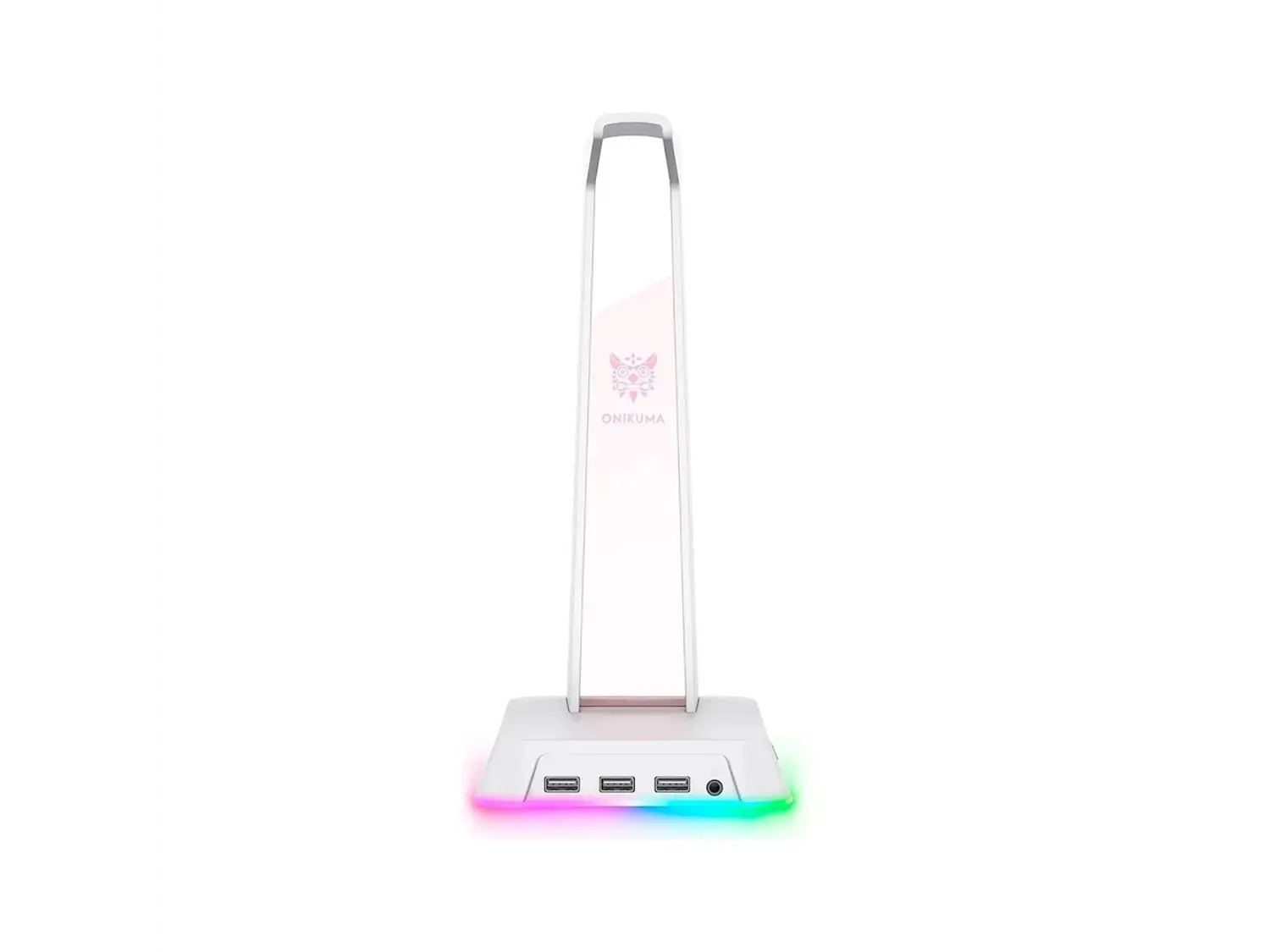 Soporte Audifonos Onikuma St-2, RGB, Color Blanco, Hub USB 5