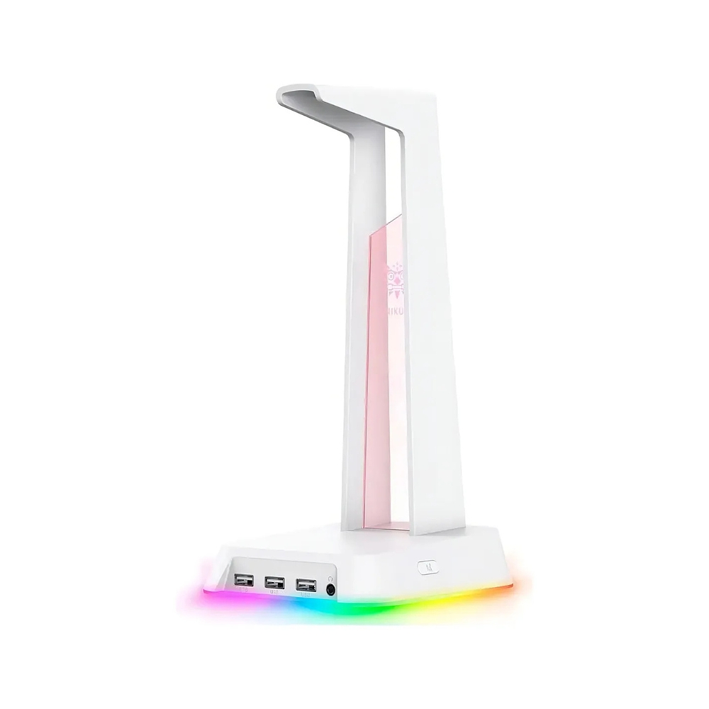 Soporte Audifonos Onikuma St-2, RGB, Color Blanco, Hub USB 1
