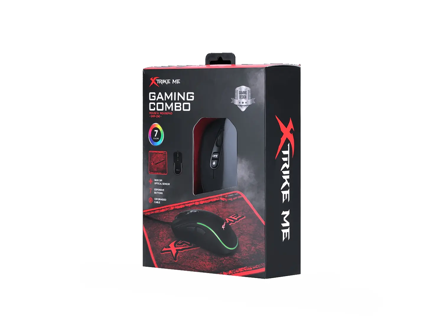 Pack Gamer Xtrike Me GMP-290 Mouse + Mousepad, 3600 DPI 3