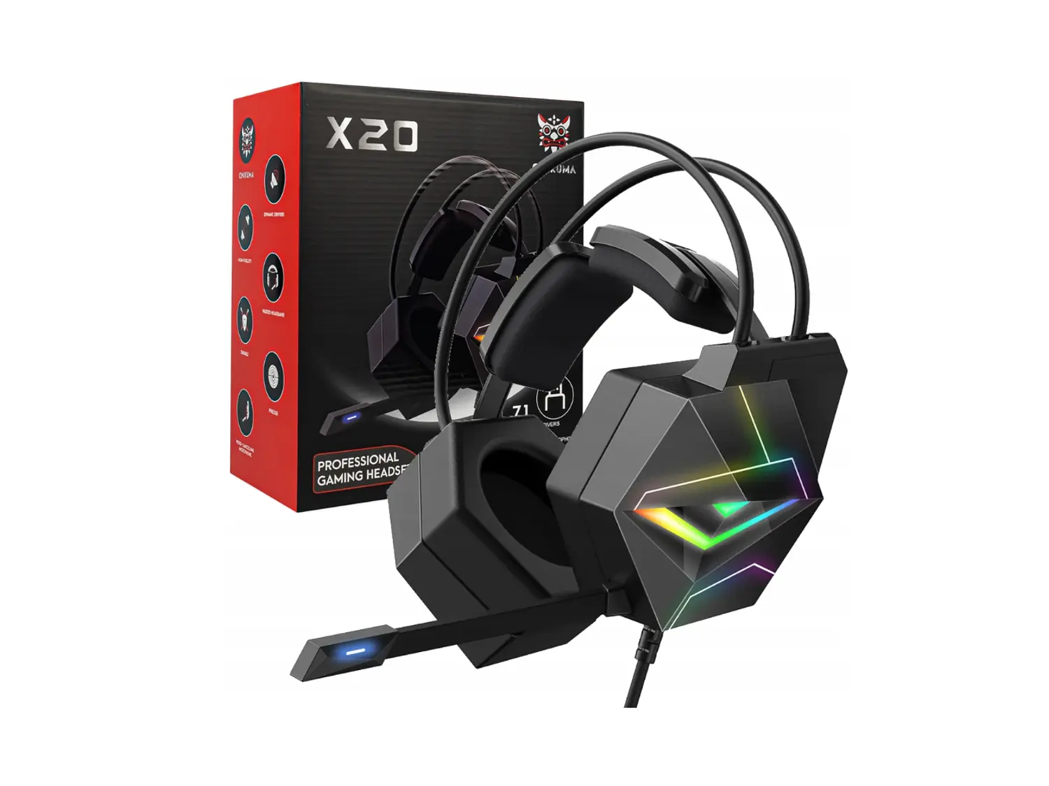 Audifono Gamer Onikuma X20 RGB, Color Negro 3