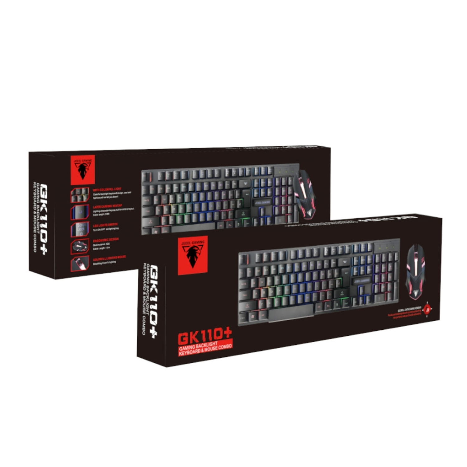 Pack Gamer Jedel Mouse y Teclado GK110+ 1