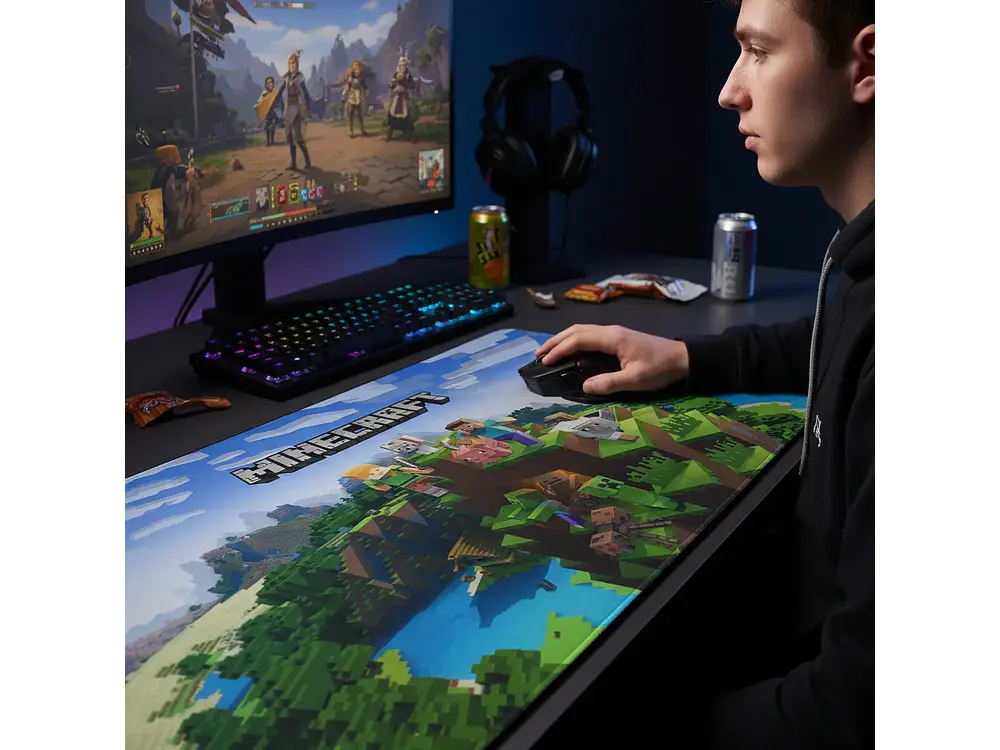 Escritorio Gamer RGB, 120Cm x 60Cm, Color Negro, + Mousepad Gamer 70 x 30 2