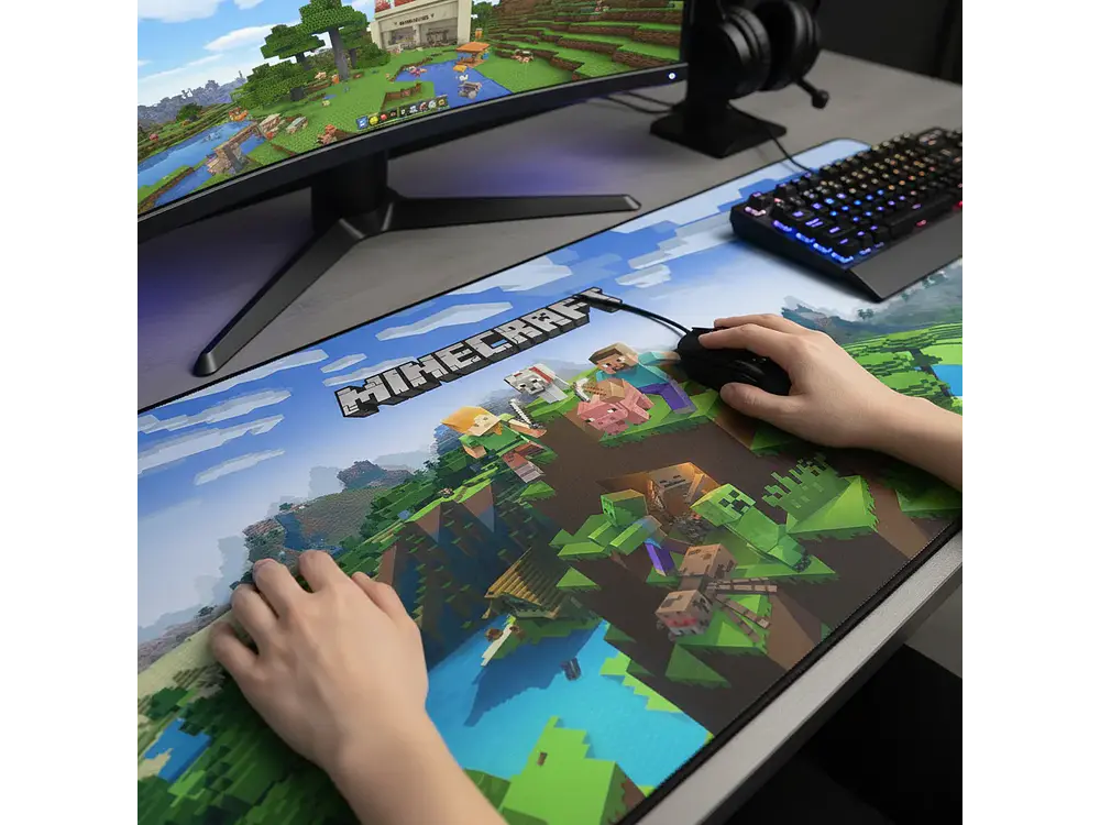 Escritorio Gamer RGB, 120Cm x 60Cm, Color Negro, + Mousepad Gamer 70 x 30 3