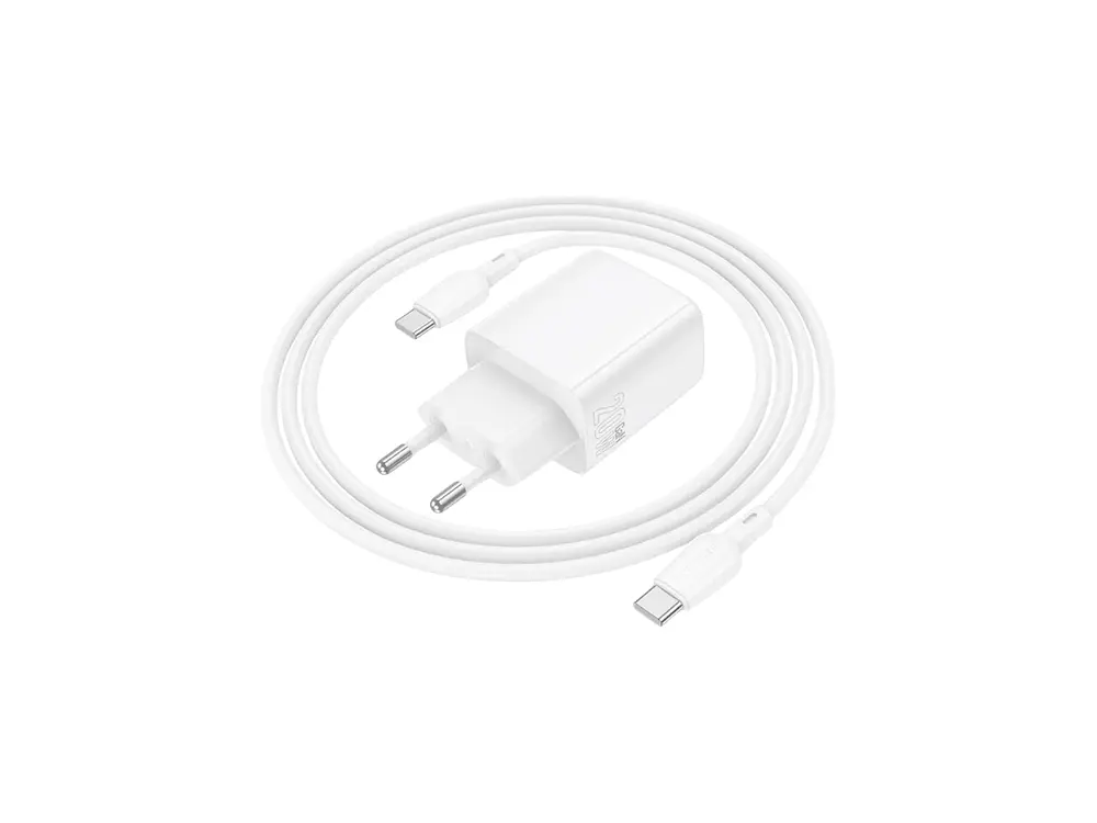 Cargador Borofone BN20 SEC GaN 20W, Puerto USB C + Cable Usb C 6