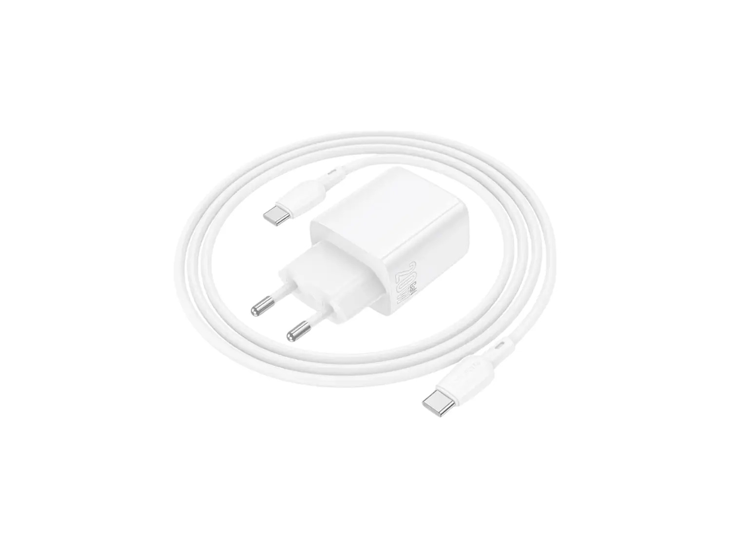 Cargador Borofone BN20 SEC GaN 20W, Puerto USB C + Cable Usb C 6