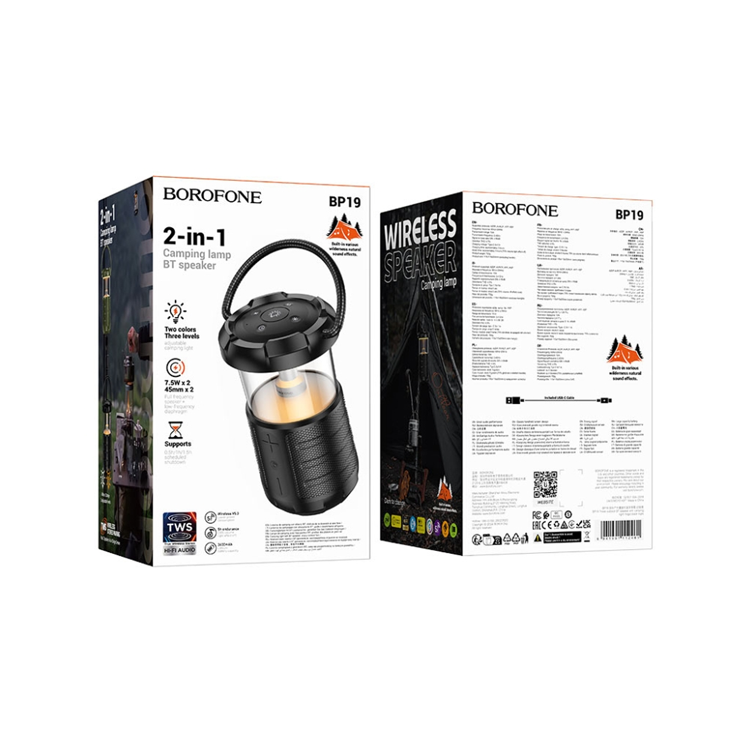 Parlante y Lampara Borofone BP19 2 en 1, Color Negro 4