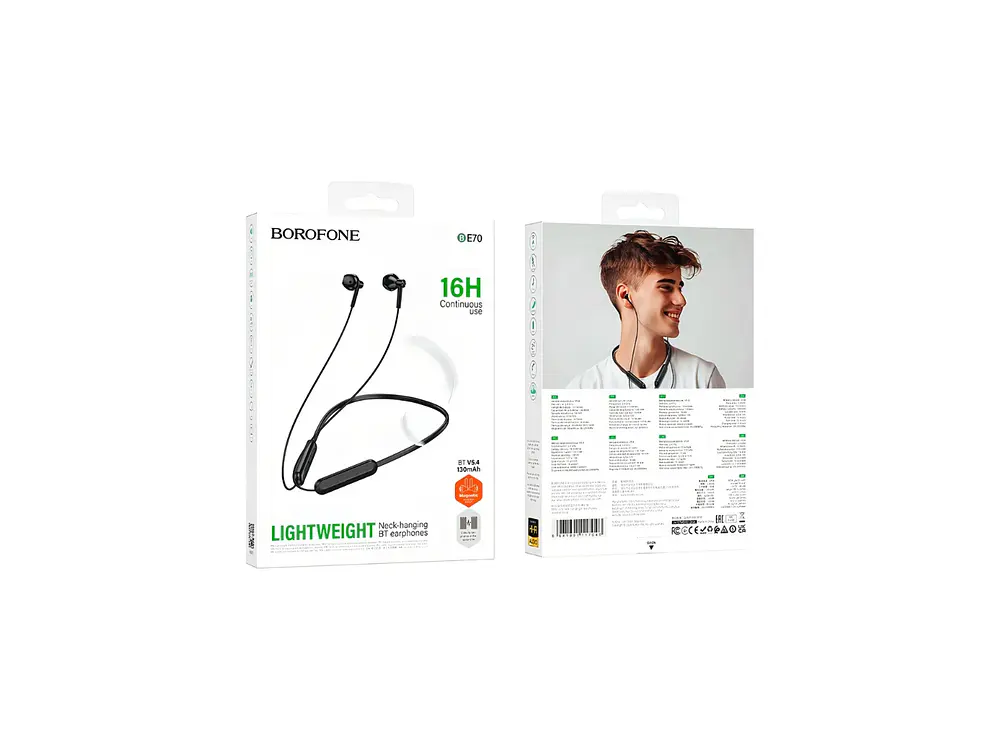 Audífono Deportivo Borofone BE70 Ultra Ligero, Color Negro 4