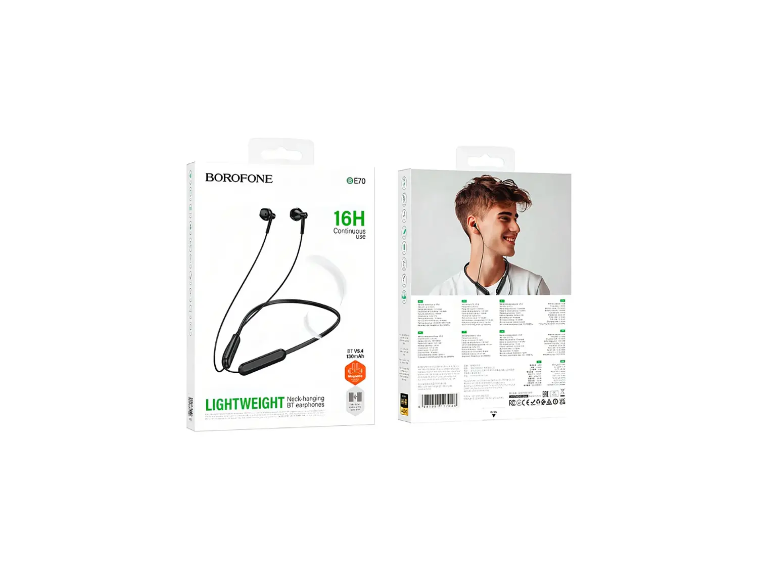 Audífono Deportivo Borofone BE70 Ultra Ligero, Color Negro 4