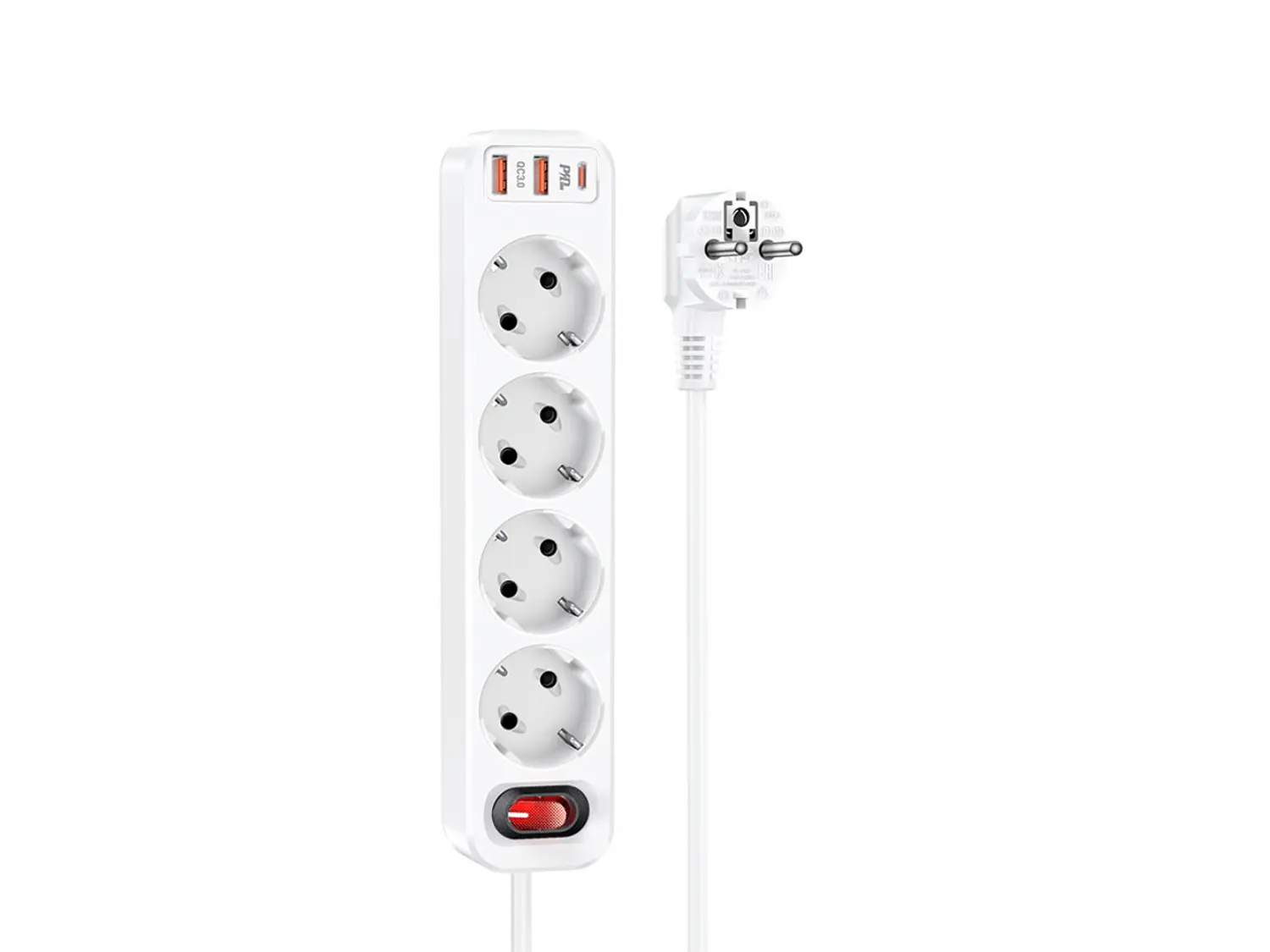 Alargador Inteligente Hoco NS1, 4000w, Color Blanco 1