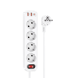 Alargador Inteligente Hoco NS1, 4000w, Color Blanco