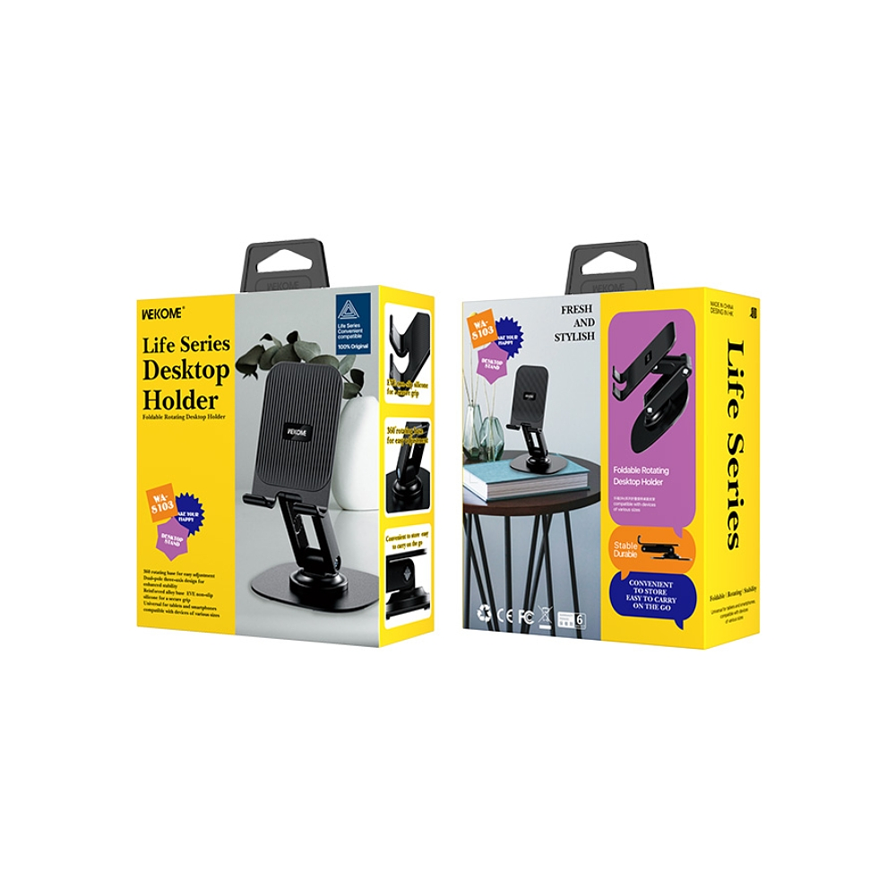 Soporte Para Teléfono Wekome WA-S103, Giro 360°, Color Negro 2