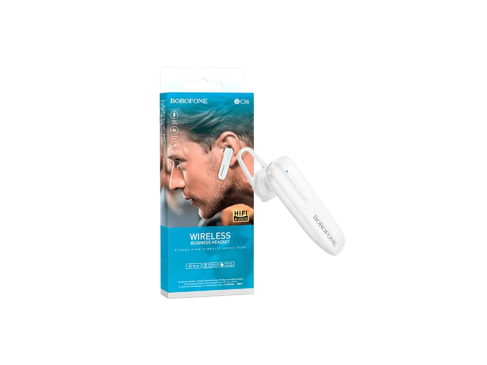 Auricular Borofone BC36, HiFi, Bluetooth, Color Blanco 1