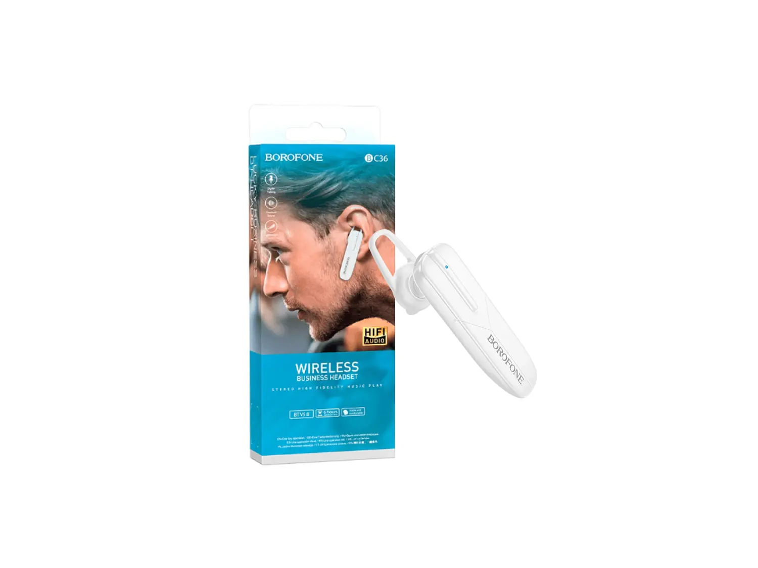 Auricular Borofone BC36, HiFi, Bluetooth, Color Blanco 1