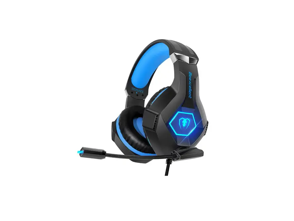 Audífono Gamer Beexcellent GM-6, Color Negro, Luz Azul 1