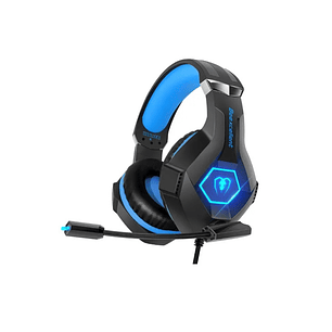 Audífono Gamer Beexcellent GM-6, Color Negro, Luz Azul