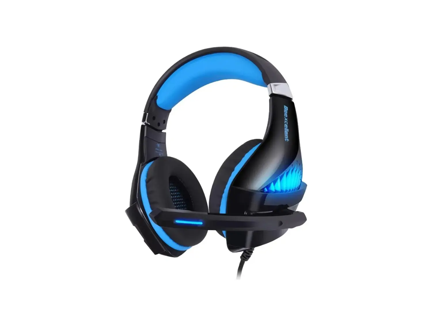 Audífono Gamer Beexcellent GM-5, Color Negro, Luz Azul 2