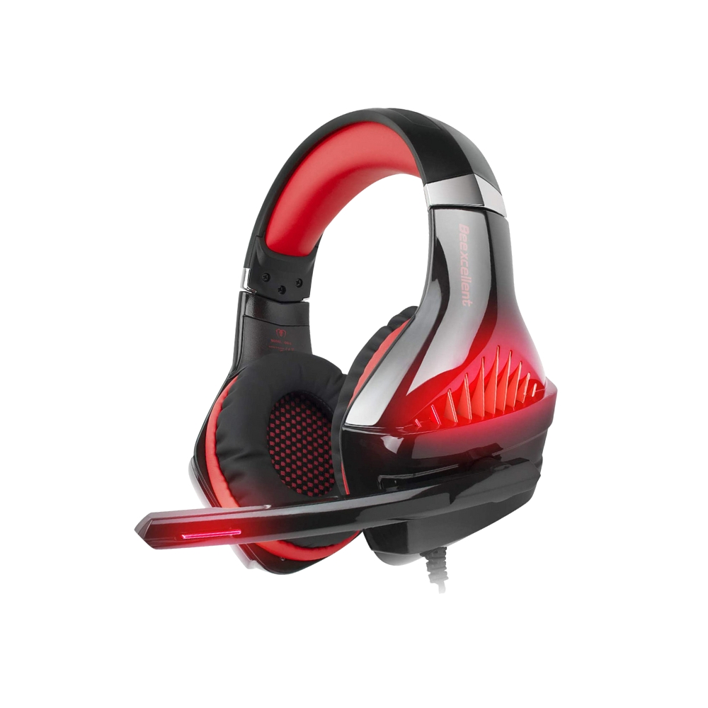 Audífono Gamer Beexcellent GM-5, Color Negro, Luz Roja 1