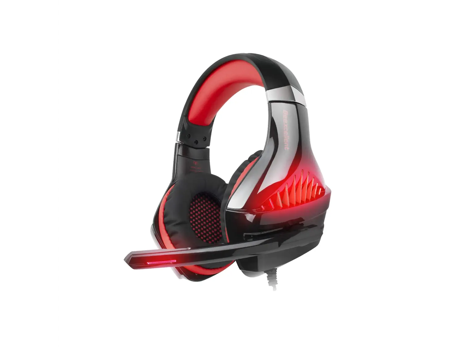 Audífono Gamer Beexcellent GM-5, Color Negro, Luz Roja 1
