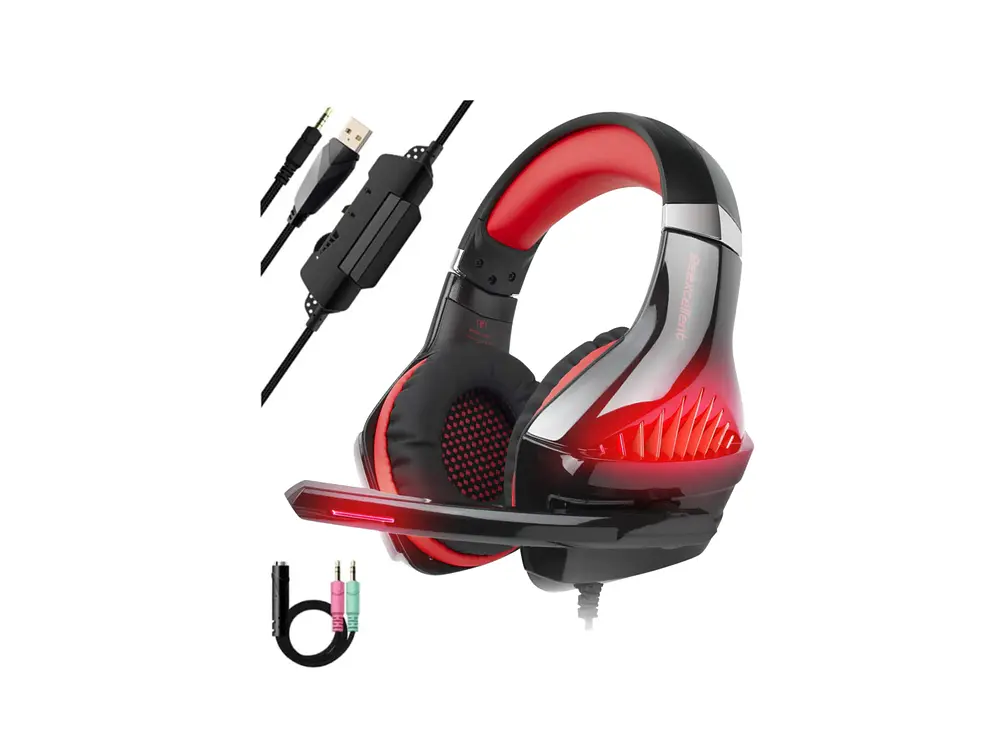 Audífono Gamer Beexcellent GM-5, Color Negro, Luz Roja 2