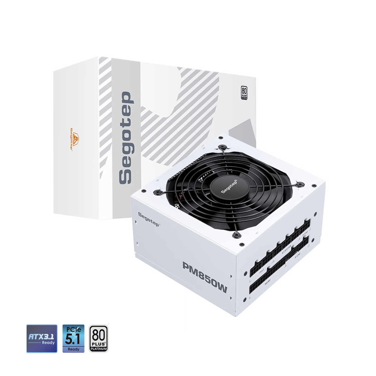 Fuente de Poder Segotep PM850W 80 Plus Platinum, Color Blanco 1