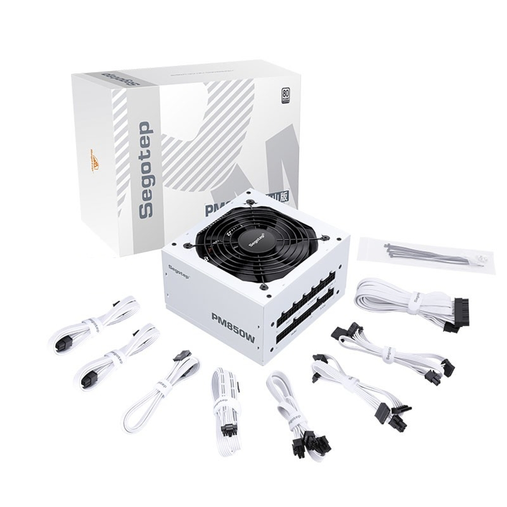 Fuente de Poder Segotep PM850W 80 Plus Platinum, Color Blanco 2