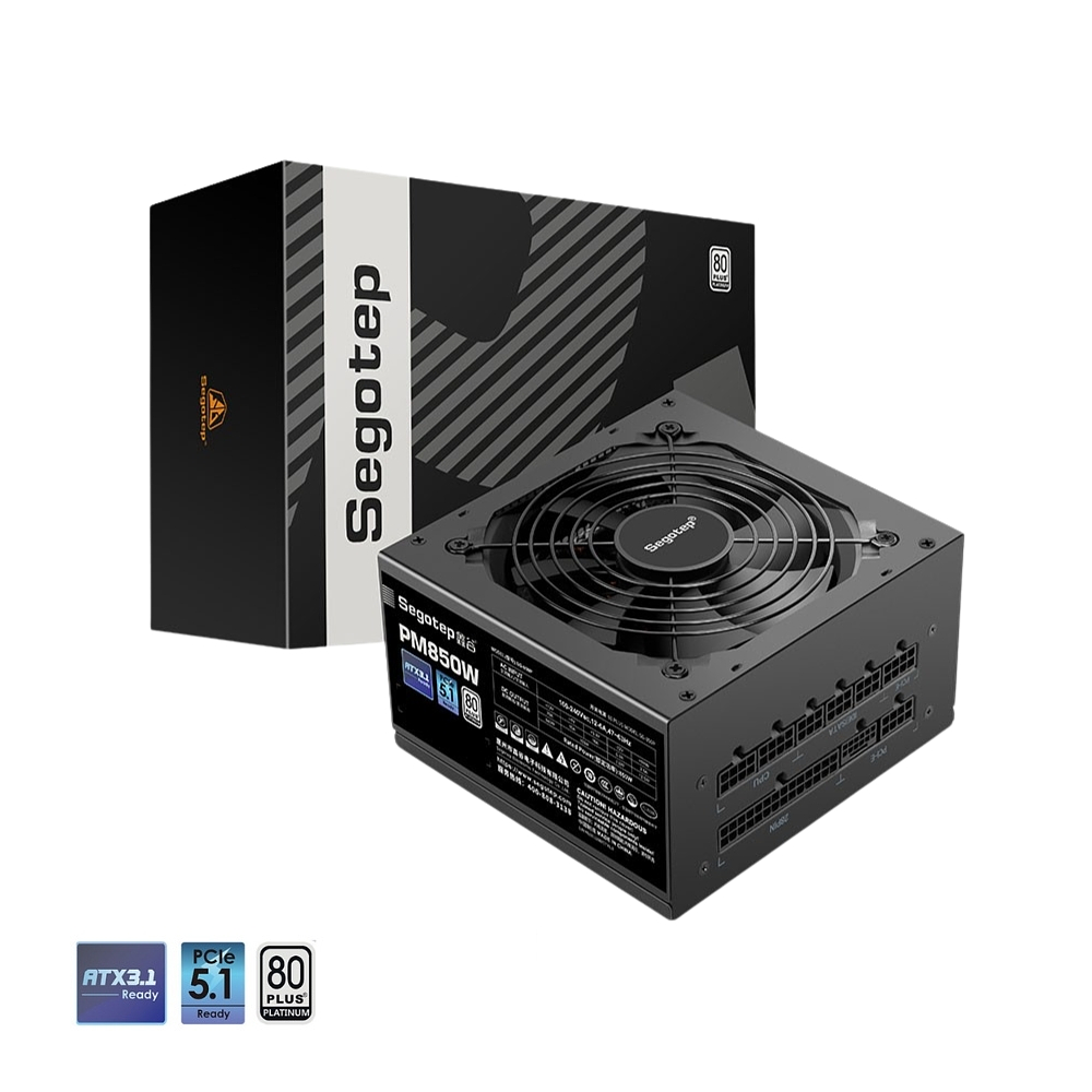 Fuente de Poder Segotep PM850W 80 Plus Platinum, Color Negro 1