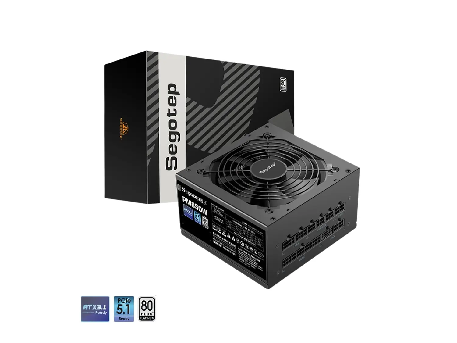 Fuente de Poder Segotep PM850W 80 Plus Platinum, Color Negro 1