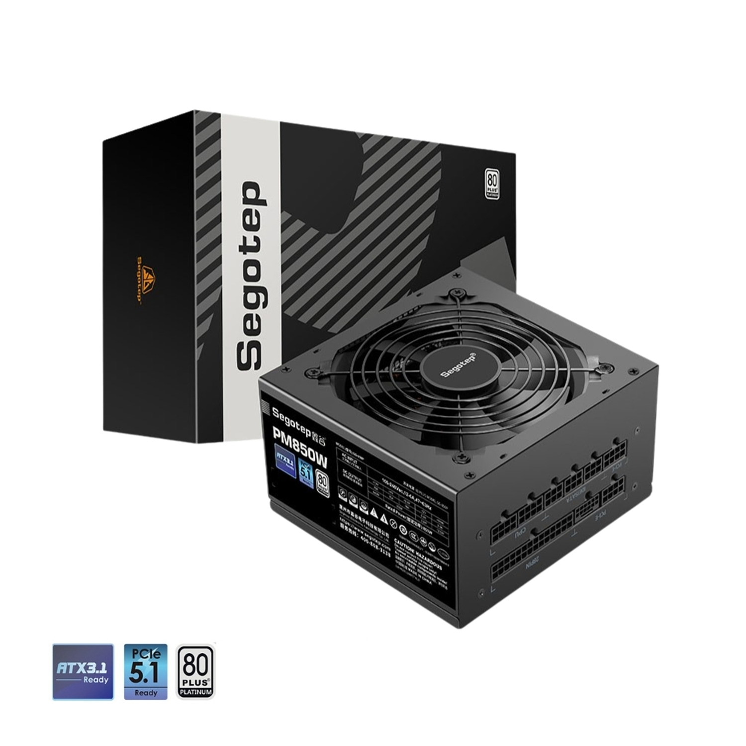 Fuente de Poder Segotep PM850W 80 Plus Platinum, Color Negro 1