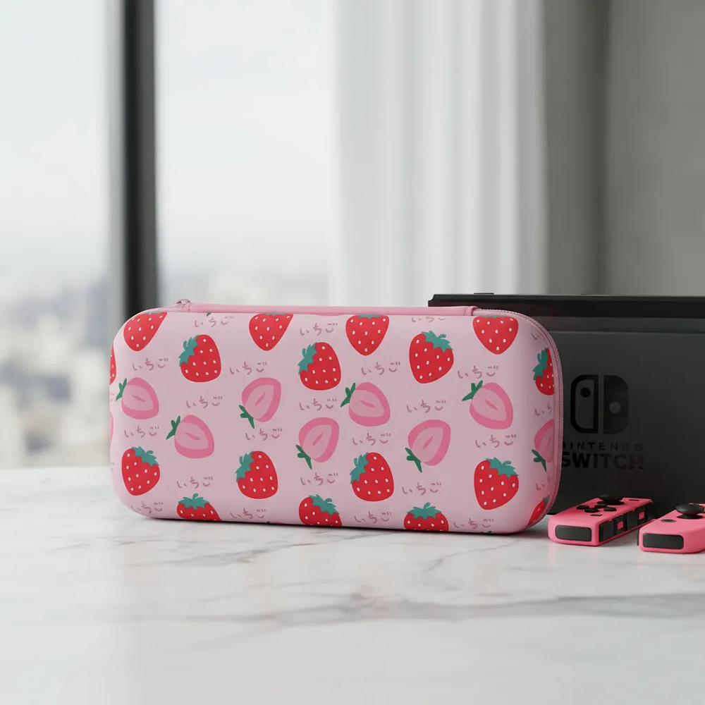 Bolso Para Nintendo Switch Oled Rígido, Diseño Strawberry 2