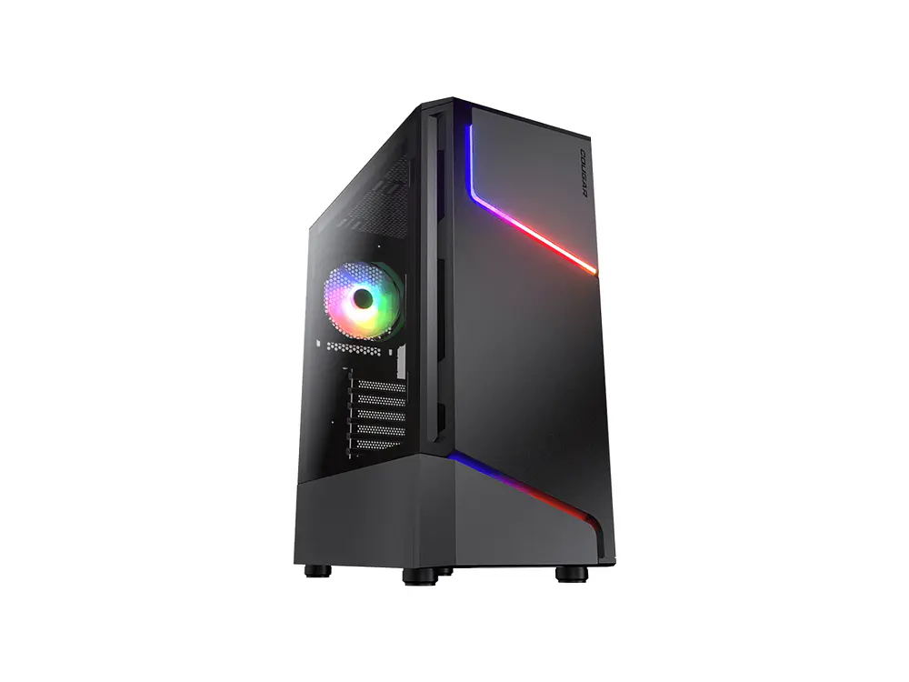 Gabinete Pc Cougar MX360 RGB, Color Negro, + 1 Ventilador 1