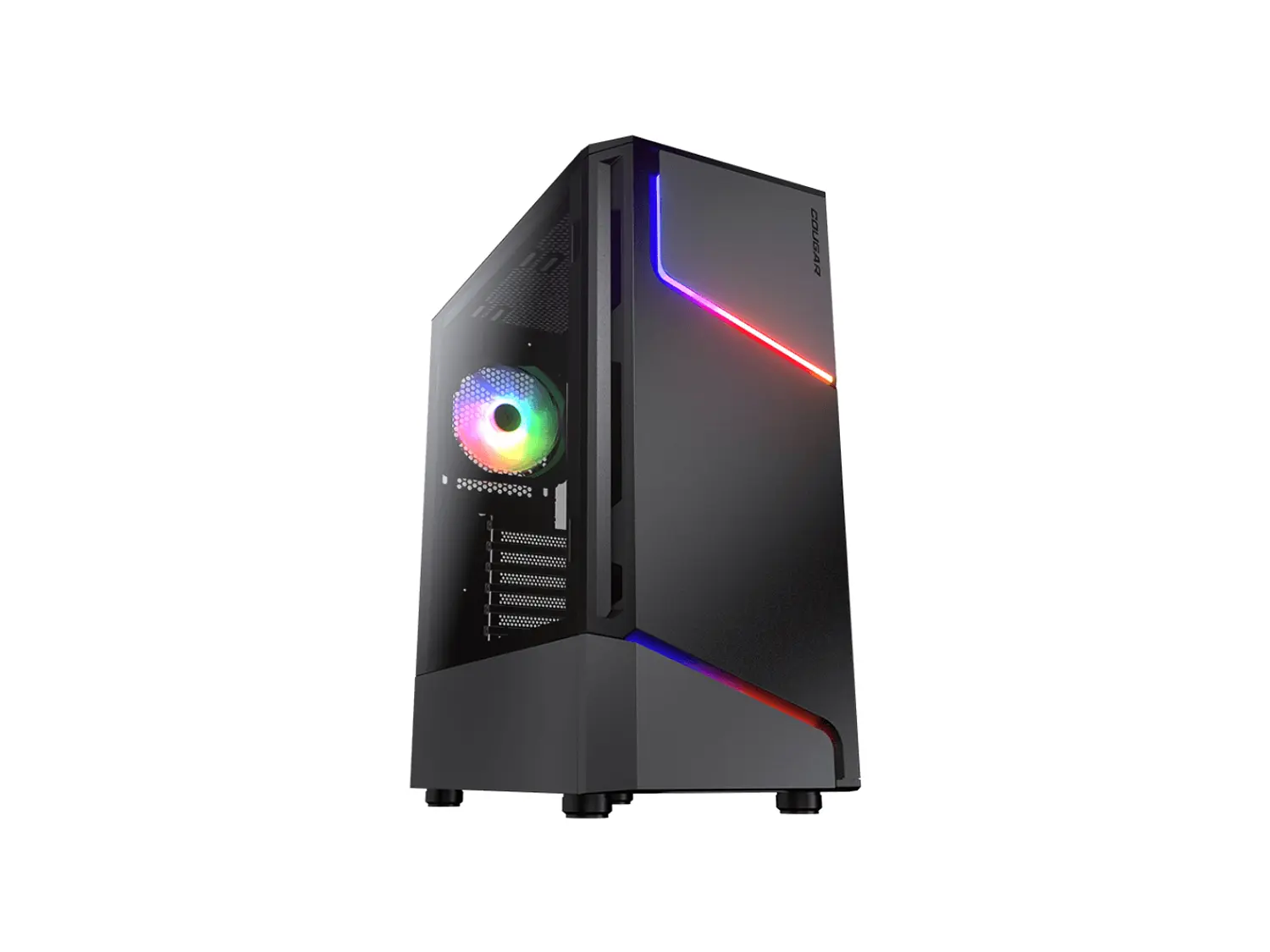 Gabinete Pc Cougar MX360 RGB, Color Negro, + 1 Ventilador 1
