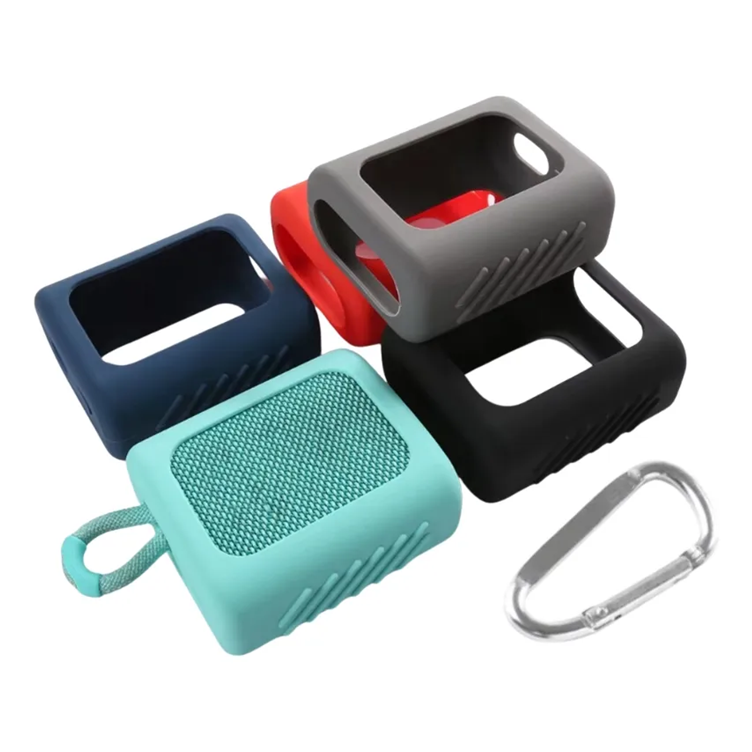 Funda Protectora De Silicona Para Parlante Jbl Go 3 + Gancho, Color Naranjo 3