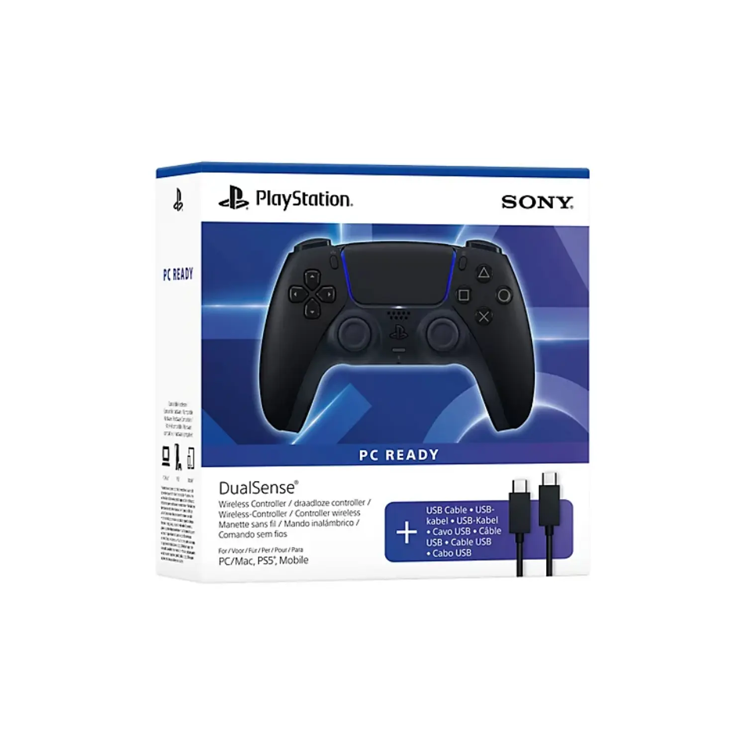 Control Inalámbrico Dualsense Black con Cable PC Ready, Sony, PS5 1