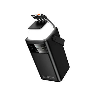 PowerBank Borofone BJ65B 80.000 mAh con Lámpara, Color Negro, 22.5W, PD20W