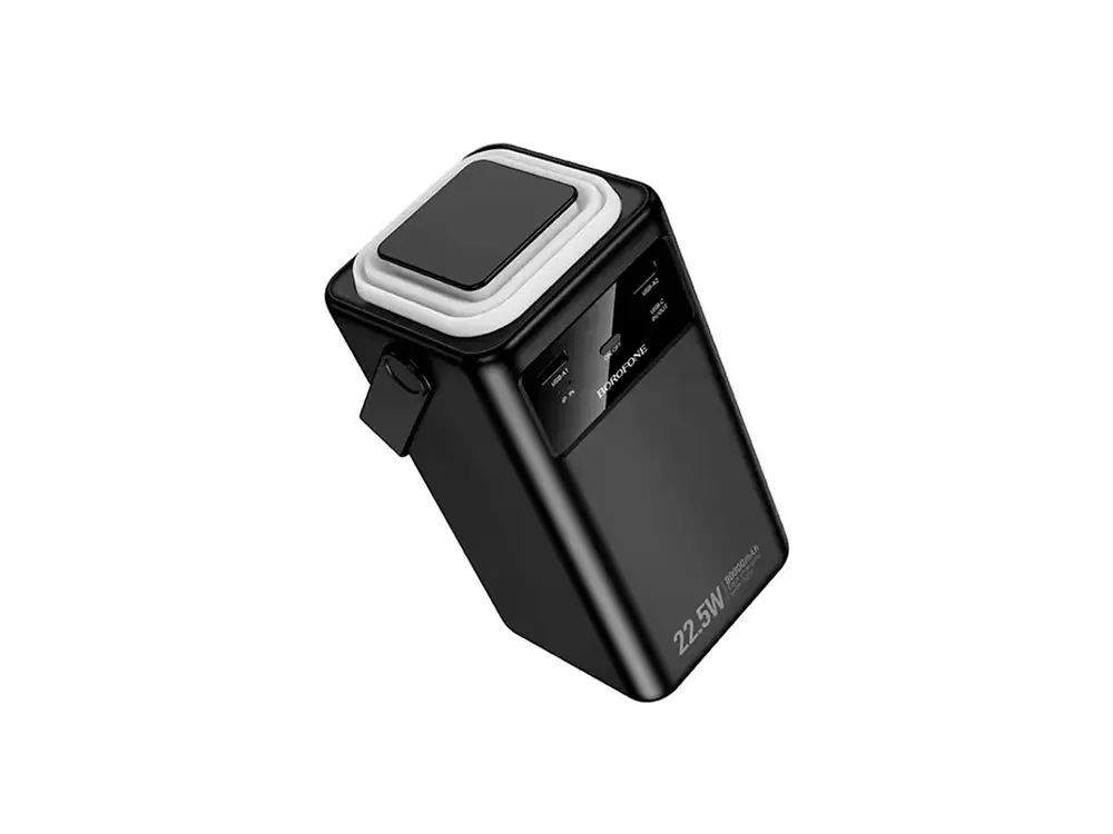 PowerBank Borofone BJ65B 80.000 mAh con Lámpara, Color Negro, 22.5W, PD20W 2