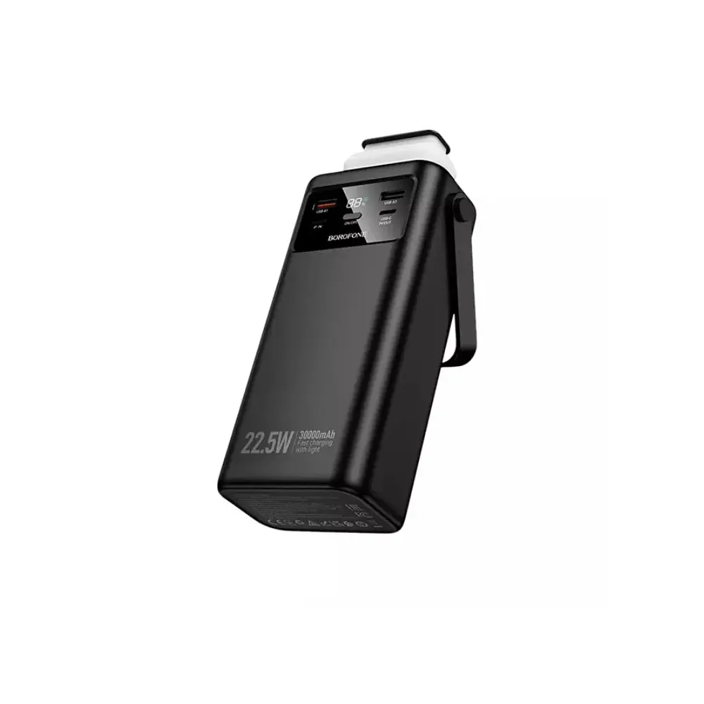 PowerBank Borofone BJ65 30.000 mAh con Lámpara, Color Negro, 22.5W, PD20W 3