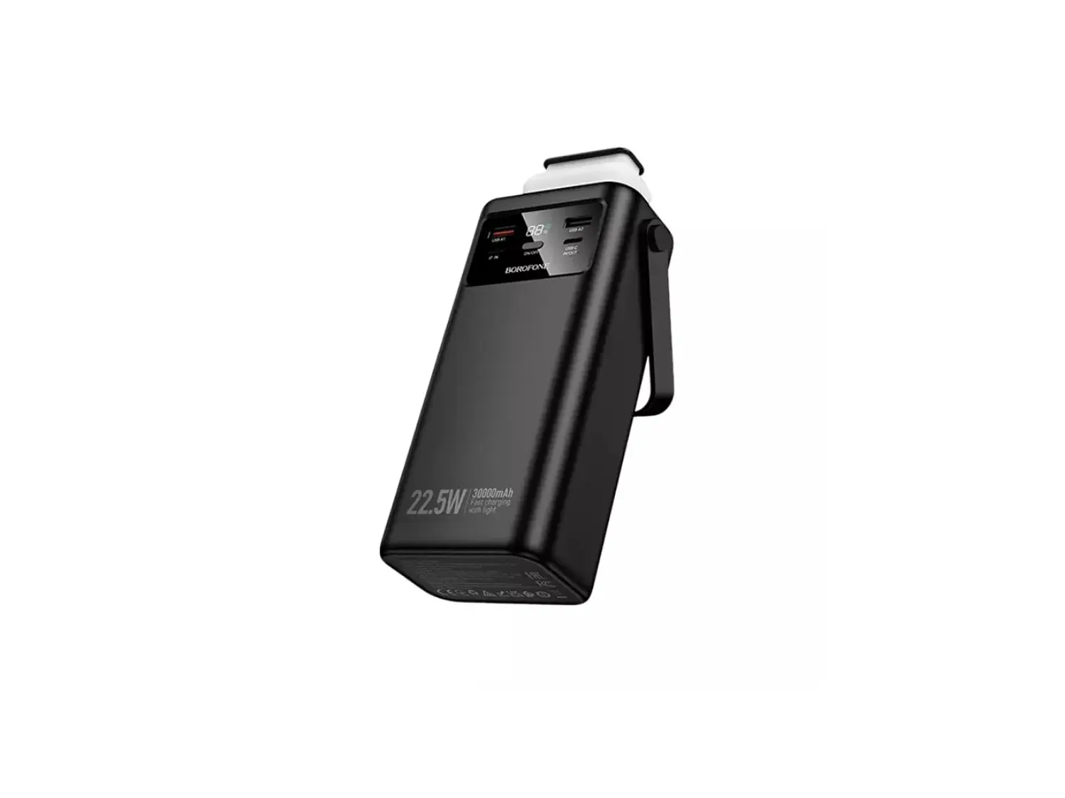 PowerBank Borofone BJ65 30.000 mAh con Lámpara, Color Negro, 22.5W, PD20W 3