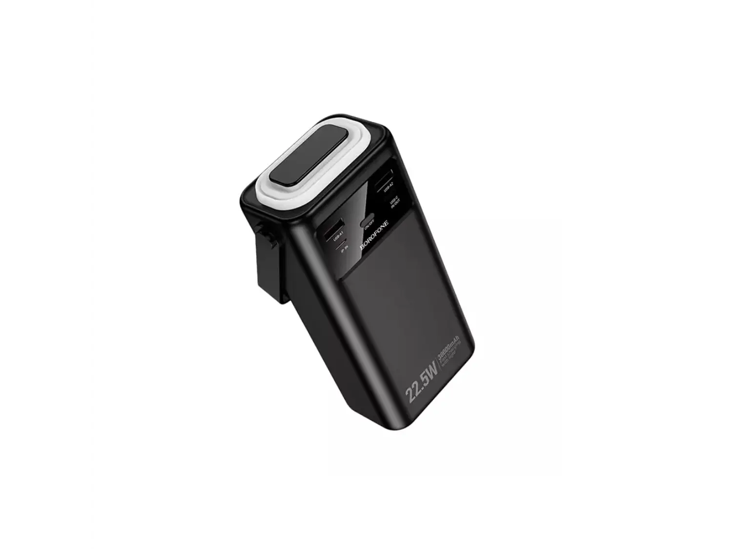 PowerBank Borofone BJ65 30.000 mAh con Lámpara, Color Negro, 22.5W, PD20W 2