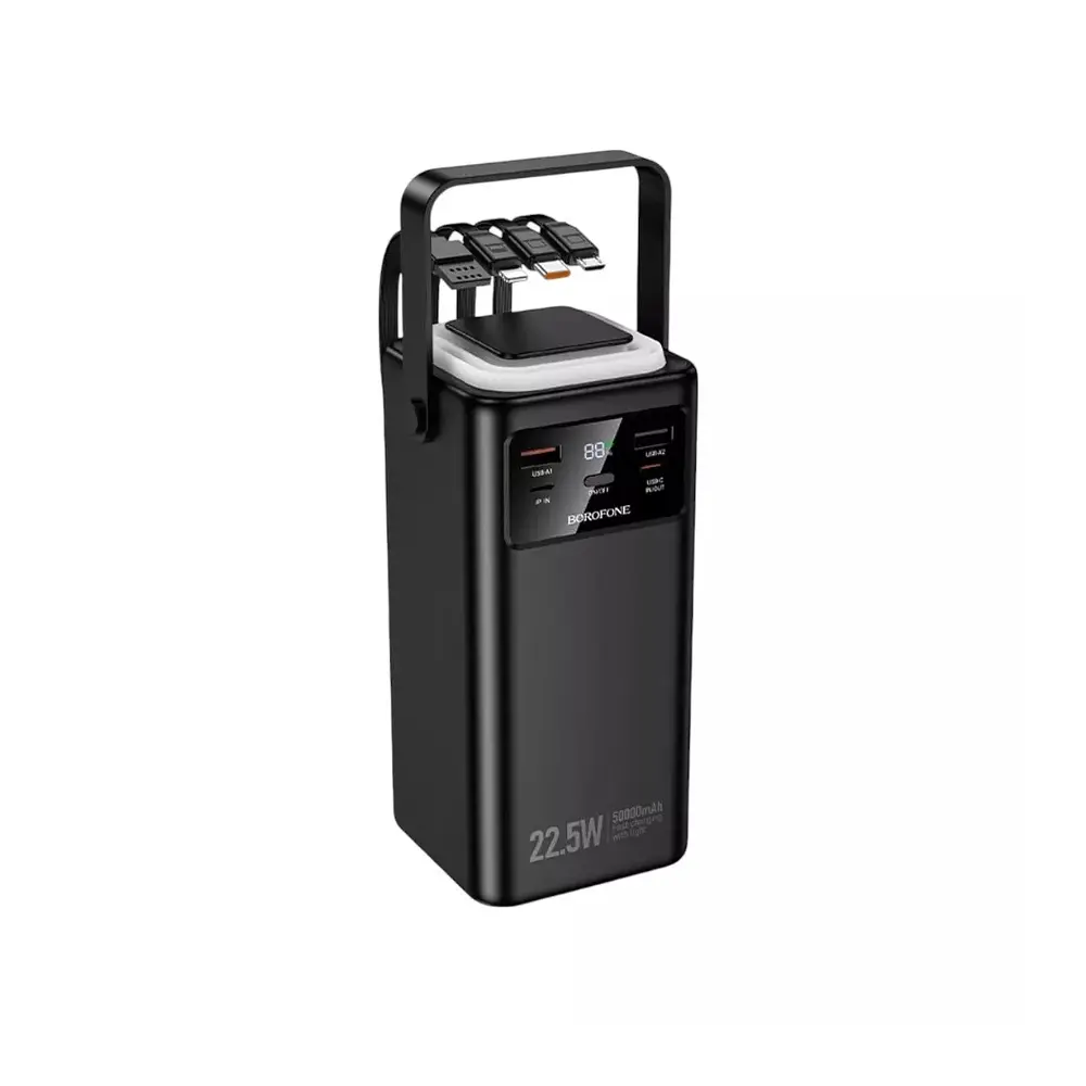 PowerBank Borofone BJ65A 50.000 mAh con Lámpara, Color Negro, 22.5W, PD20W 1