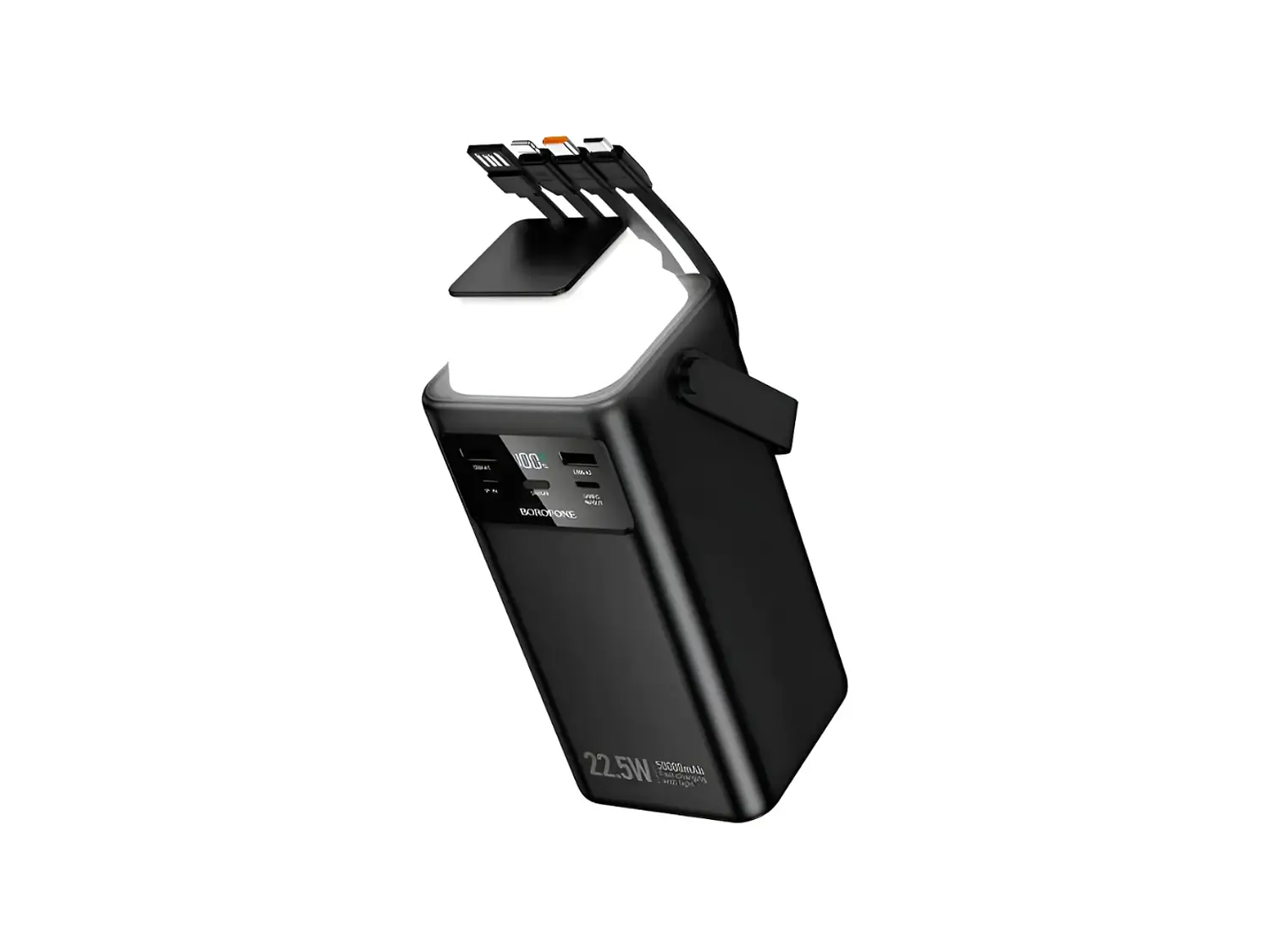 PowerBank Borofone BJ65A 50.000 mAh con Lámpara, Color Negro, 22.5W, PD20W 2