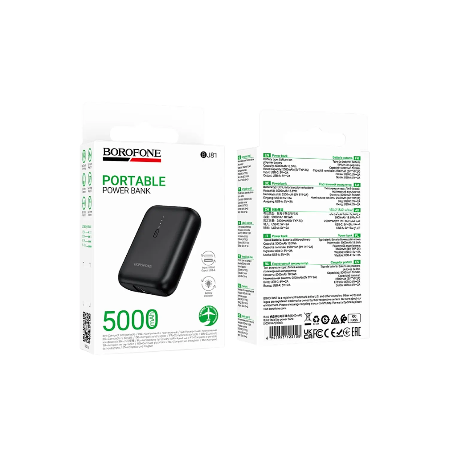 PowerBank Borofone BJ81 5.000 mAh, Color Negro 3