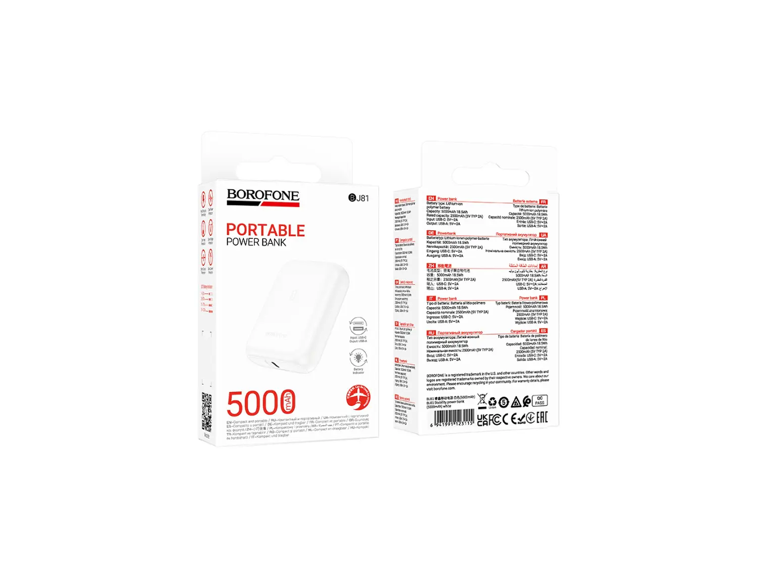 PowerBank Borofone BJ81 5.000 mAh, Color Blanco 3