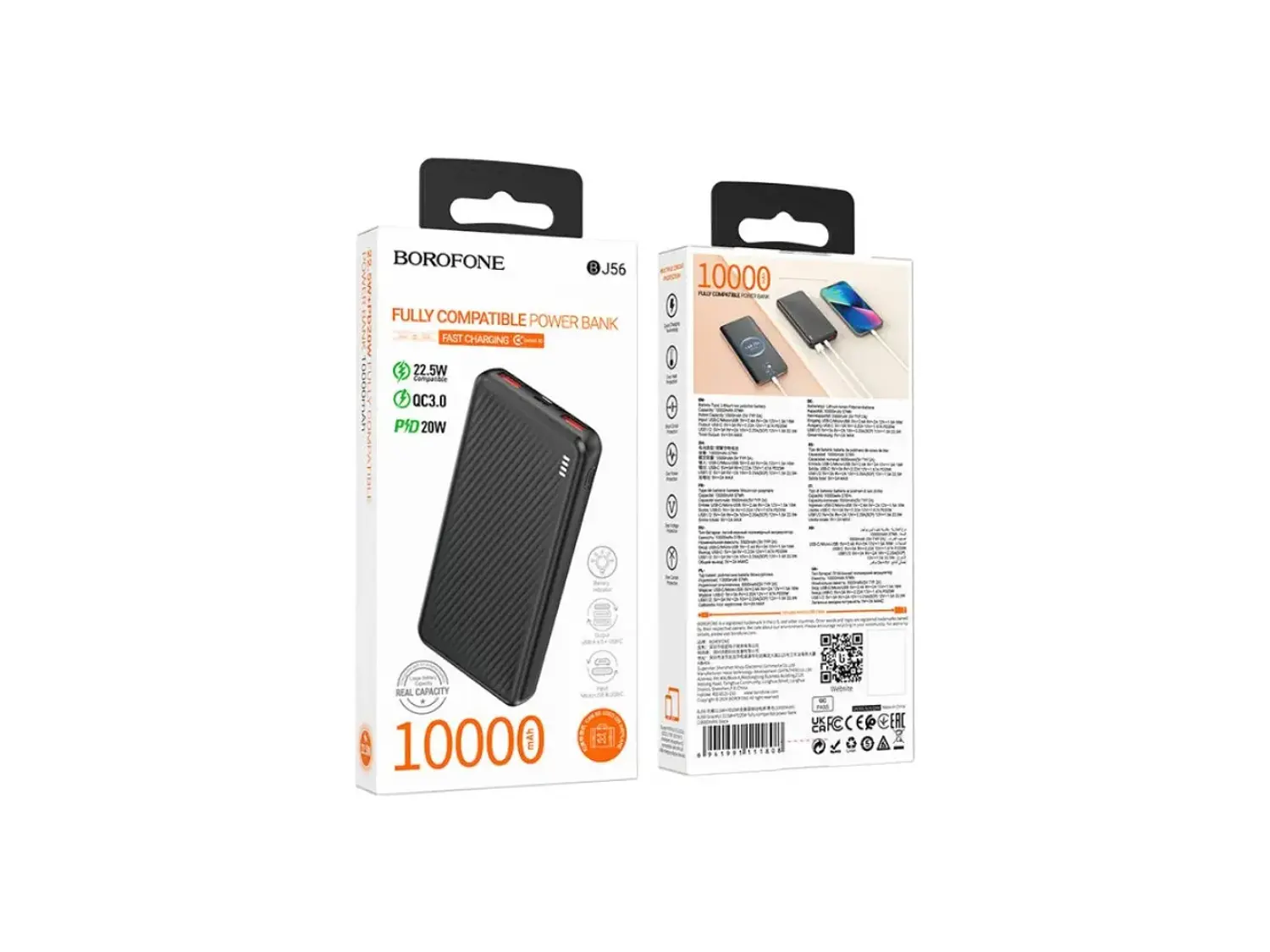 PowerBank Borofone BJ56 10.000 mAh, Color Negro, 22.5W, PD20W 3