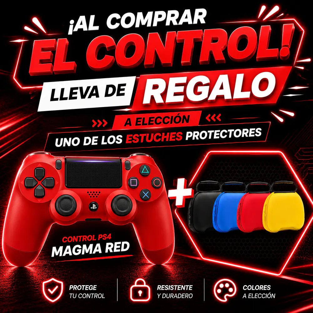 Control Original Sony PS4 Dualshock 4, Color Magma Red (Open Box) 1