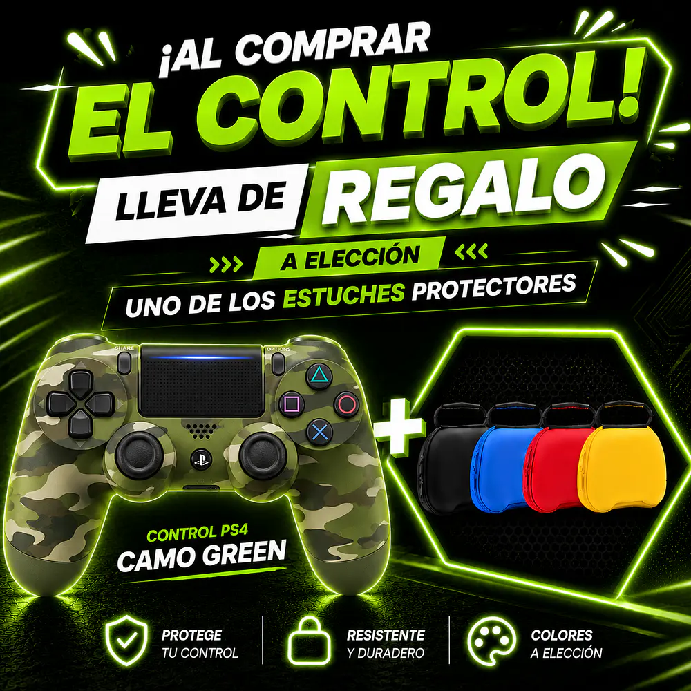 Control Original Sony PS4 Dualshock 4, Color Camo Green (Open Box) 1