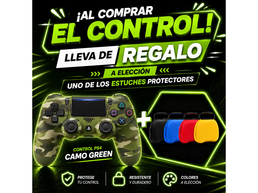 Control Original Sony PS4 Dualshock 4, Color Camo Green (Reacondicionado) 1