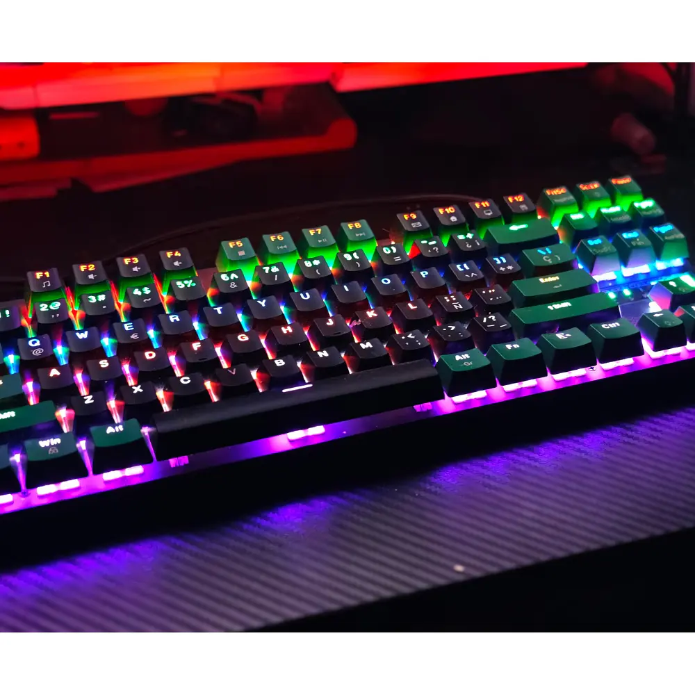 Teclado Gamer Mecánico CollarWali QK87H, Color Negro, Switch Red Hot Swap 2