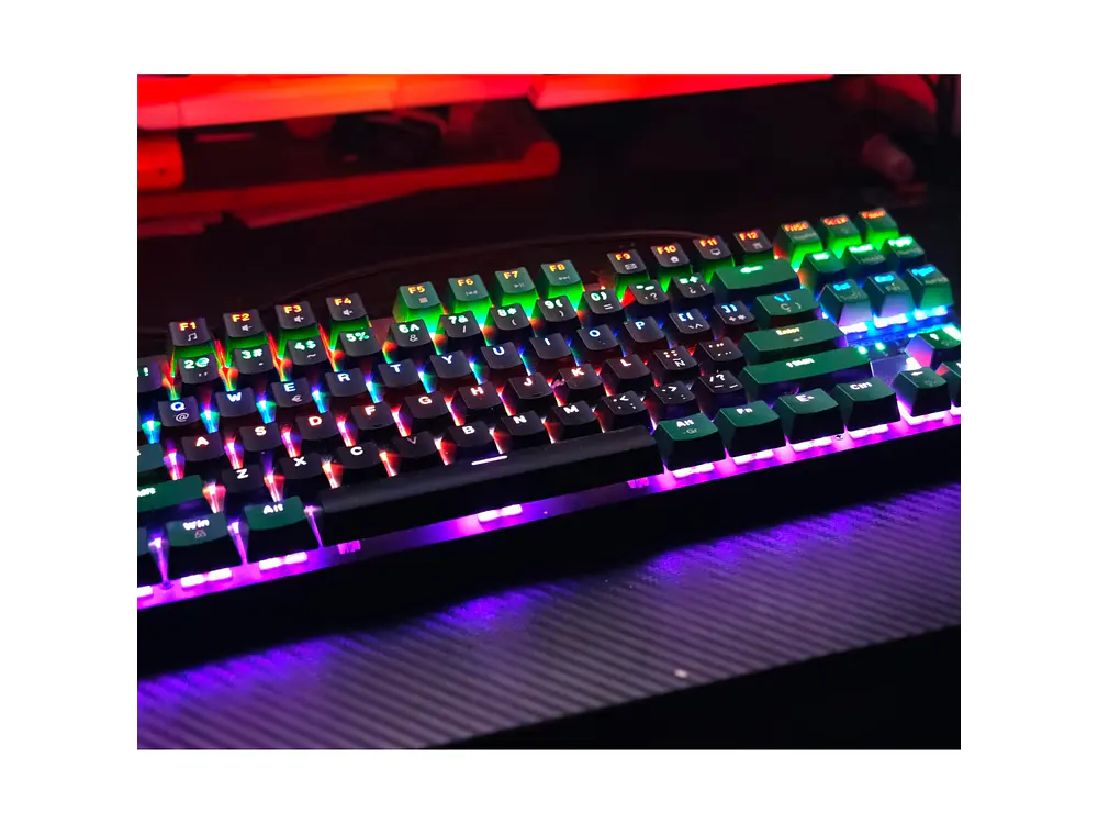 Teclado Gamer Mecánico CollarWali QK87H, Color Negro, Switch Red Hot Swap 2